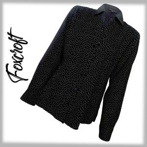 FOXCROFT Black & White Button Up Shirt - Size 12P